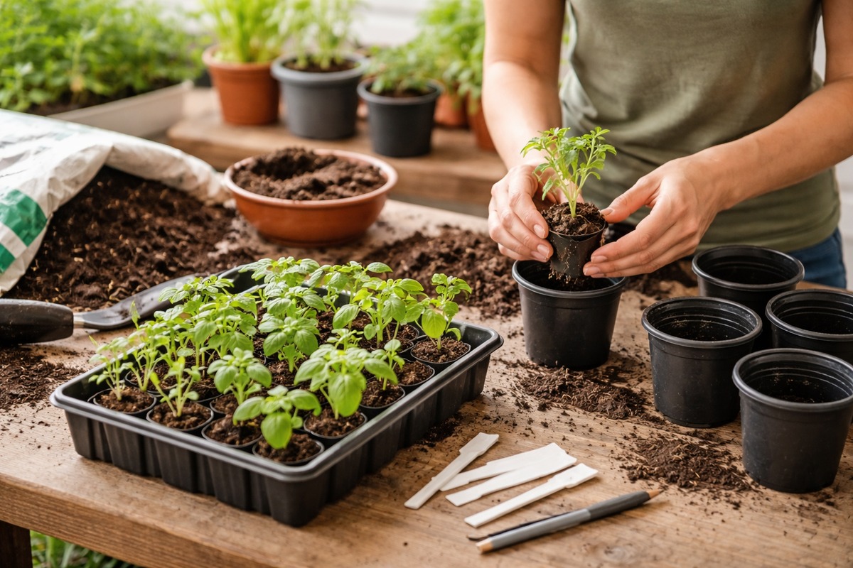 How to Pot Up Seedlings Before Transplanting Them Outdoors